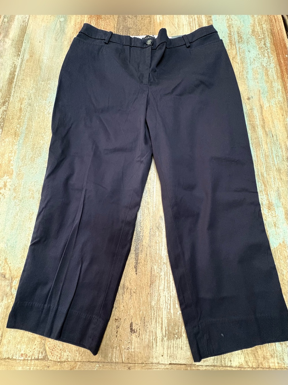 Talbots Navy Slim Leg Cropped Pants